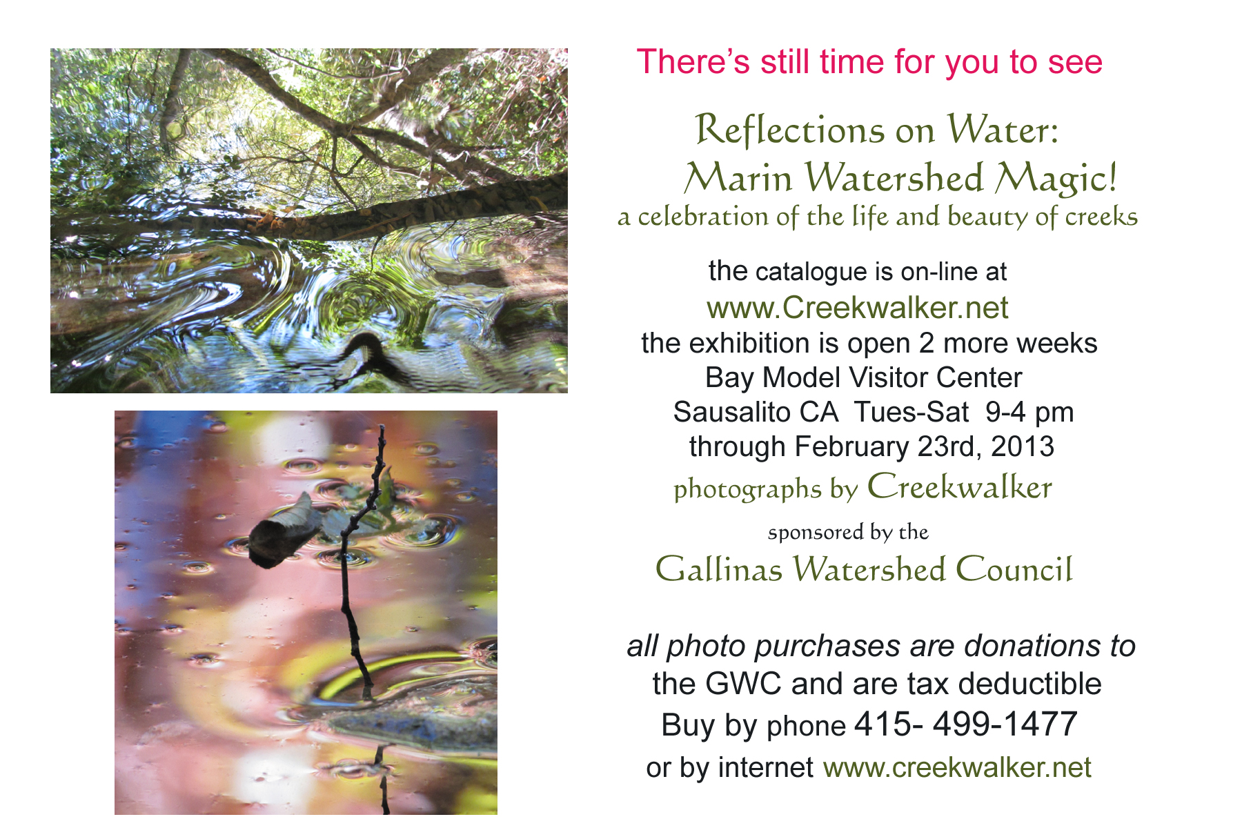 “Reflections on Water” Photography Exhibit 2013