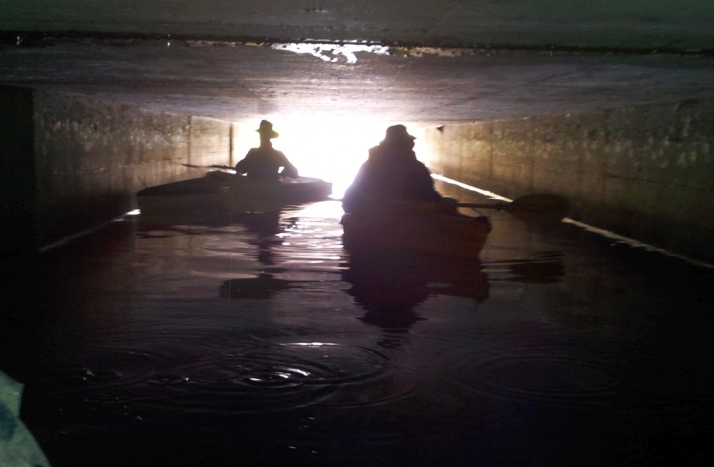 GWC King Tide Creek Tour under Hwy 101 March 8 2016